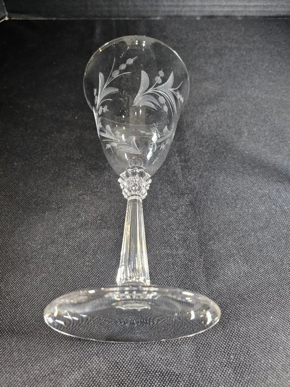 Two Vintage Fostoria Cynthia Claret Wine Glasses Elegant Cut Crystal Stemware